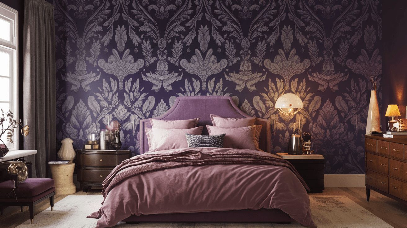 Purple Bedroom Wallpaper: 11 Elegant Styles with Glidden’s 2025 Color ...