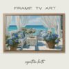 Boho coastal patio art for canvas or frame tv