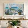 Boho coastal tv art display