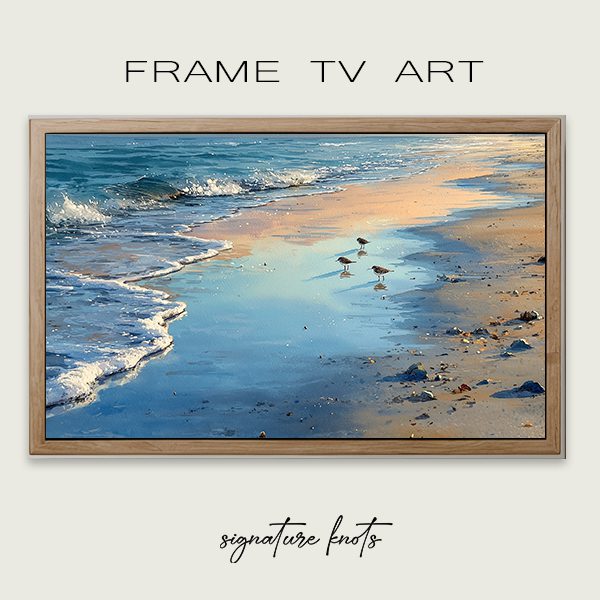 Summer coastal sandpipers tv art