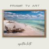 Coastal driftwood landscape tv art
