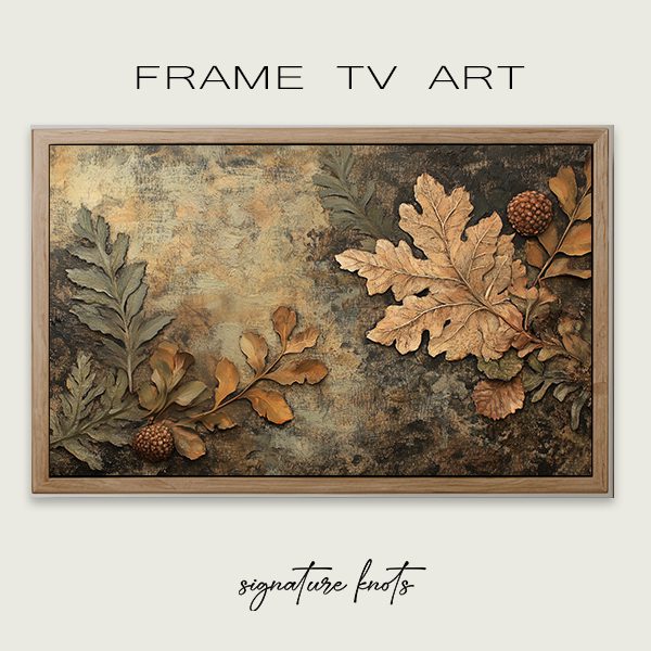Harvest-leaves frame tv art