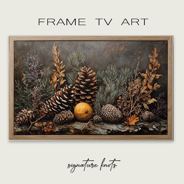 Harvest-pinecones digital tv art