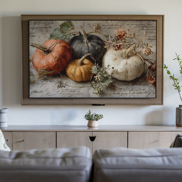 Harvest pumpkins tv art