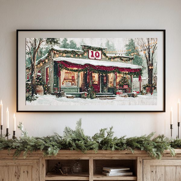 Vintage Christmas Advent Calendar TV Art Bundle