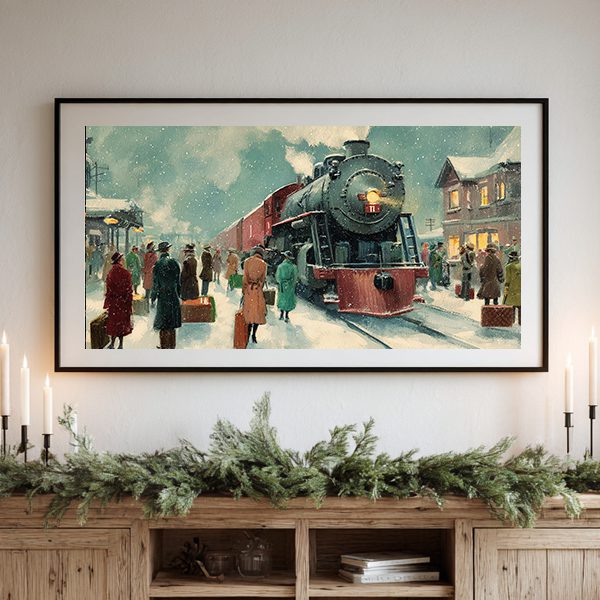 Vintage Christmas Advent Calendar TV Art Bundle