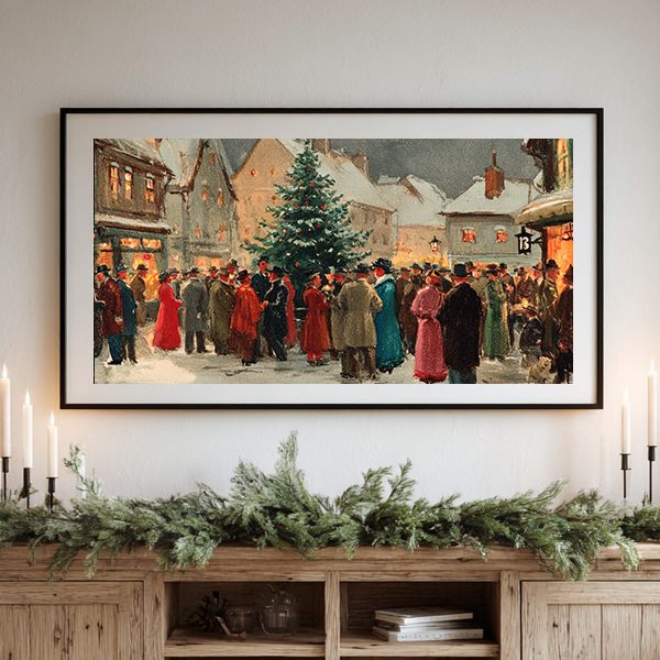 Vintage Christmas Advent Calendar TV Art Bundle