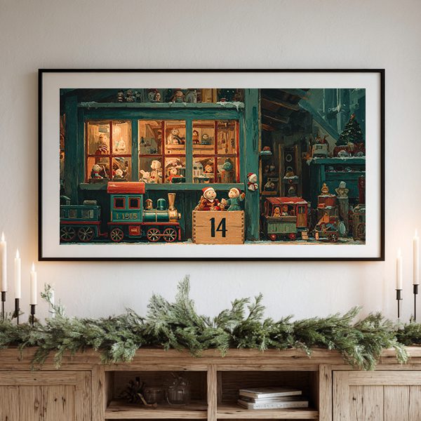 Vintage Christmas Advent Calendar TV Art Bundle