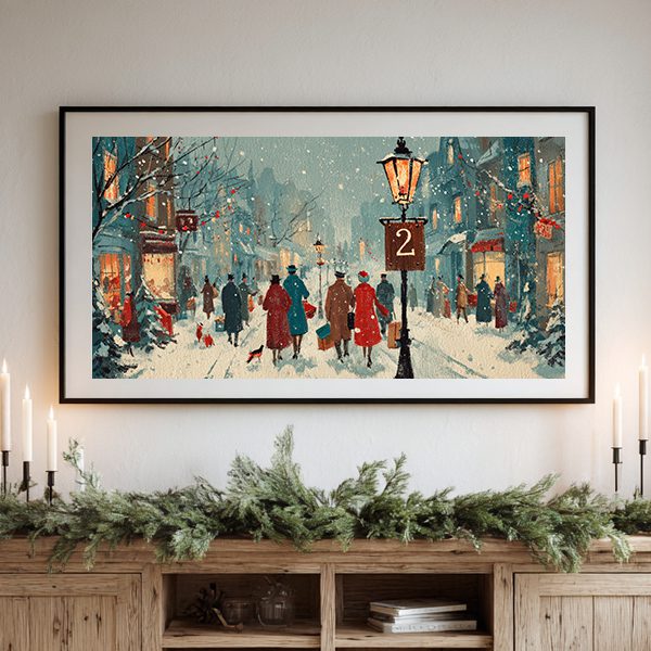 Vintage Christmas Advent Calendar TV Art Bundle