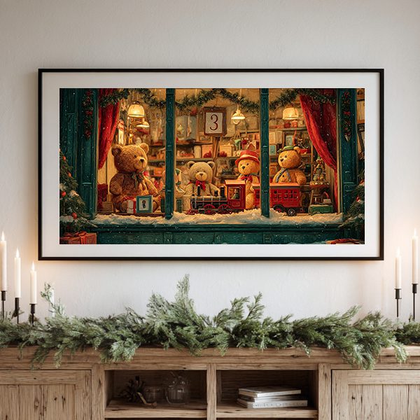 Vintage Christmas Advent Calendar TV Art Bundle
