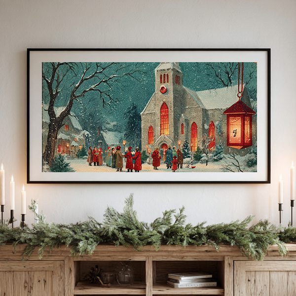 Vintage Christmas Advent Calendar TV Art Bundle