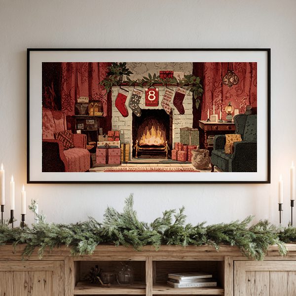 Vintage Christmas Advent Calendar TV Art Bundle