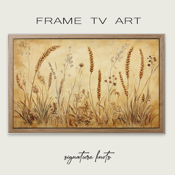 harvest wheat cattails digital tv art