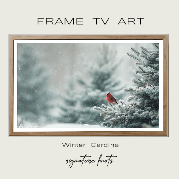 Winter Cardinal digital tv art for frame tv